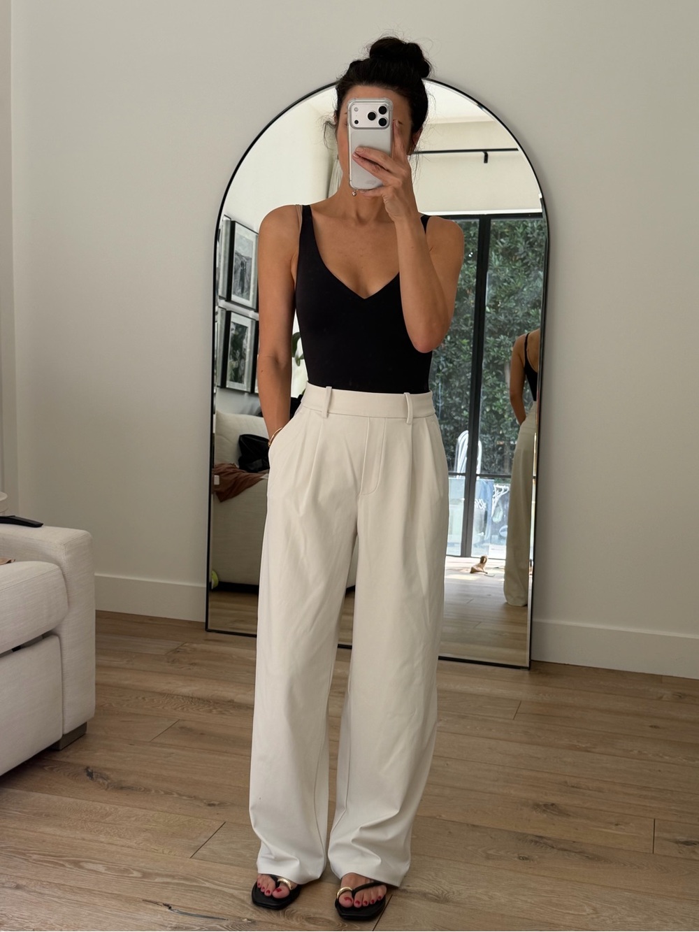 lululemon athletica White Wide-Leg Pleated Trousers